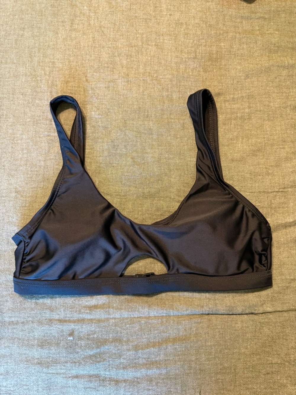 Time and Tru Black Cutout Swim Sports Bra
